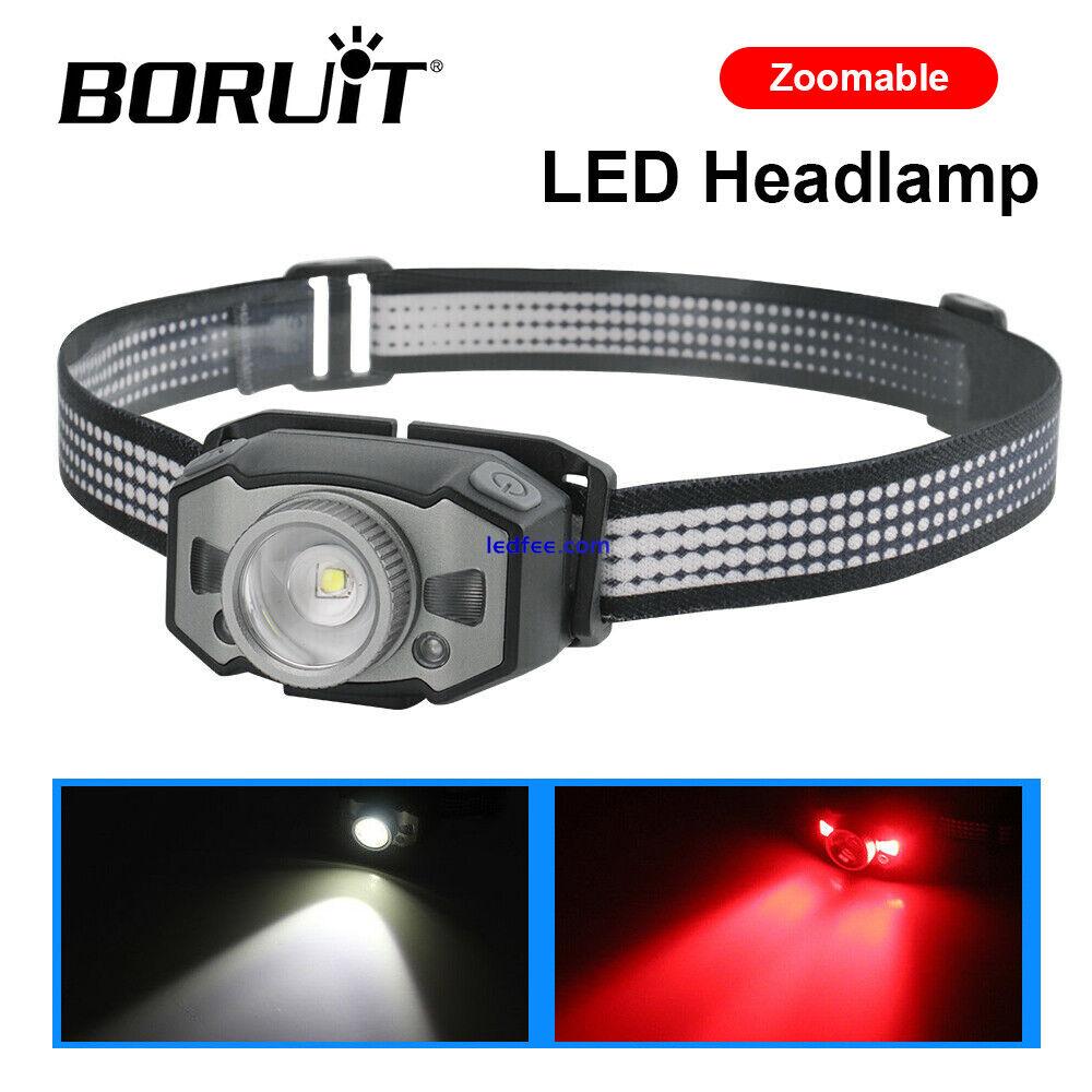 BORUIT Zoom LED Headlamp Head Torch Head Lamp Headlight Flashlight Rechargeable 0 