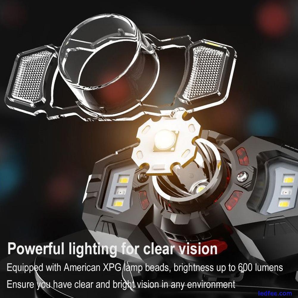 LED Motion Sensor Headlight USB Rechargeable Headlamp Head Torch Lamp 2024 5 