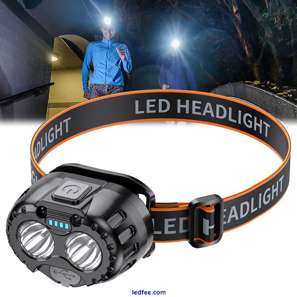 LED Motion Sensor Headlight USB Rechargeable Headlamp Head Torch Lamp Hot 0 