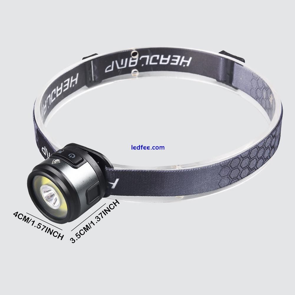 Super Bright Waterproof LED Head Torch Headlight USB Rechargeable Headlamp。 4 