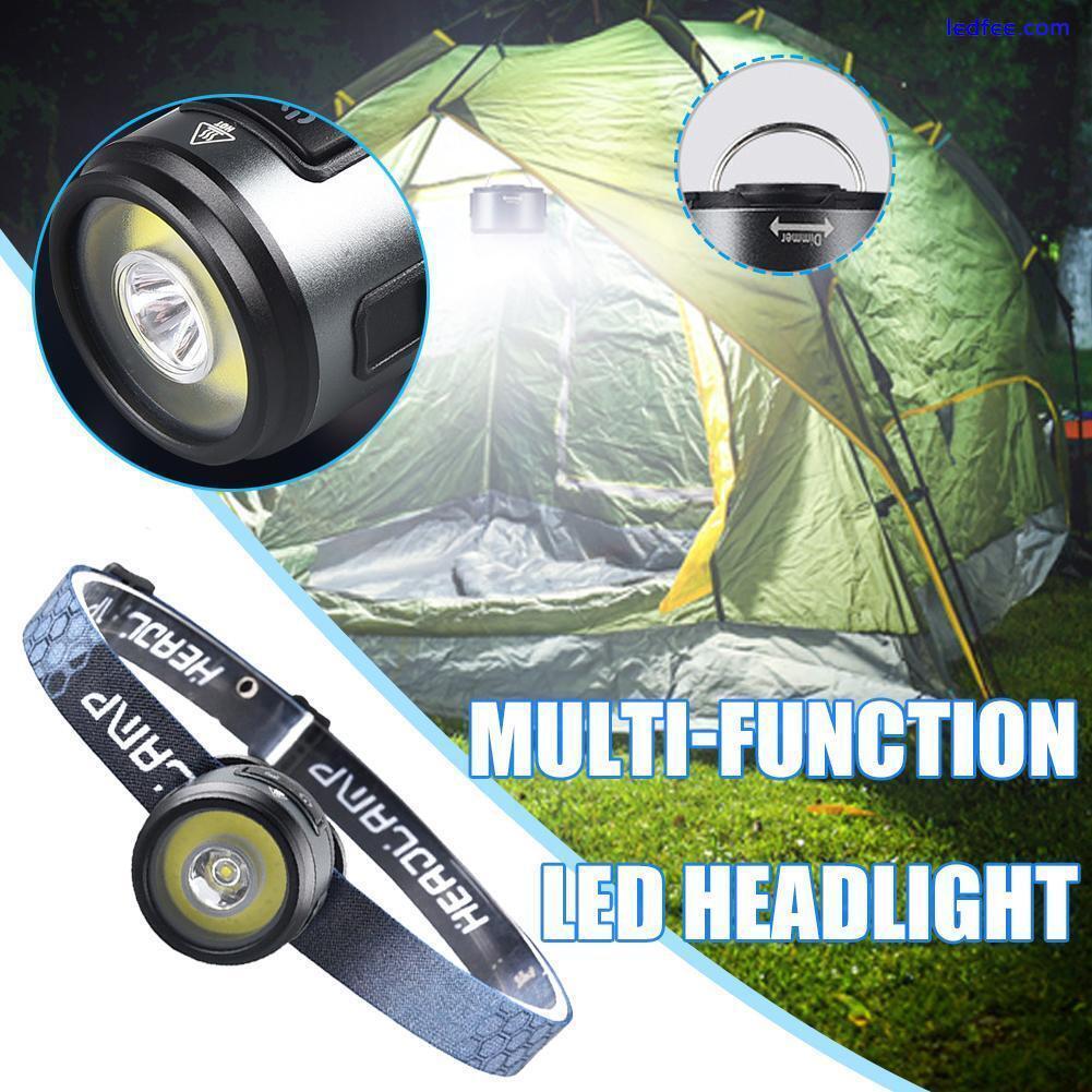 Super Bright Waterproof LED Head Torch Headlight USB Rechargeable Headlamp。 1 