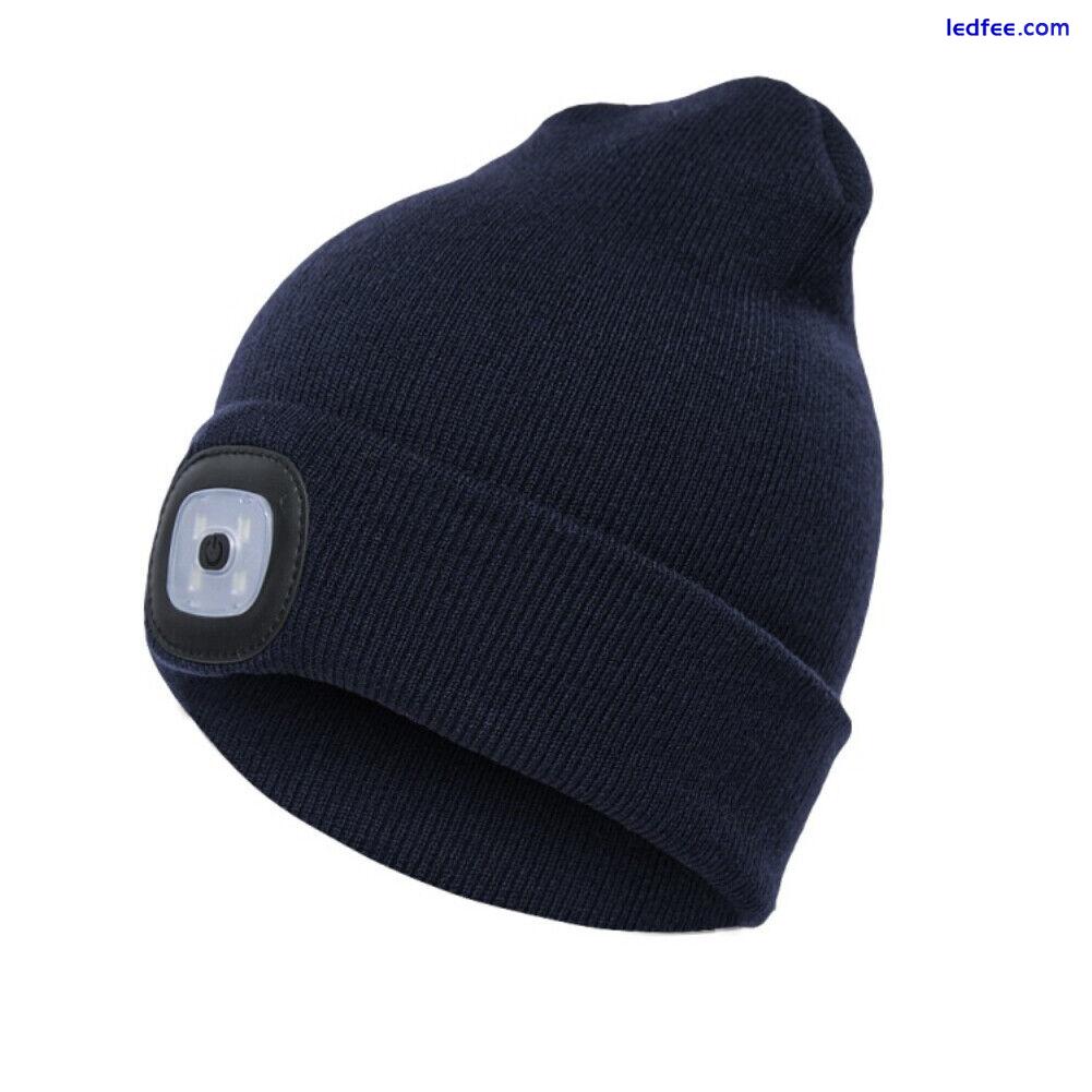 Unisex  LED Beanie Hat Knit Winter Light Up Headlamp Warm Cap Battery 1 