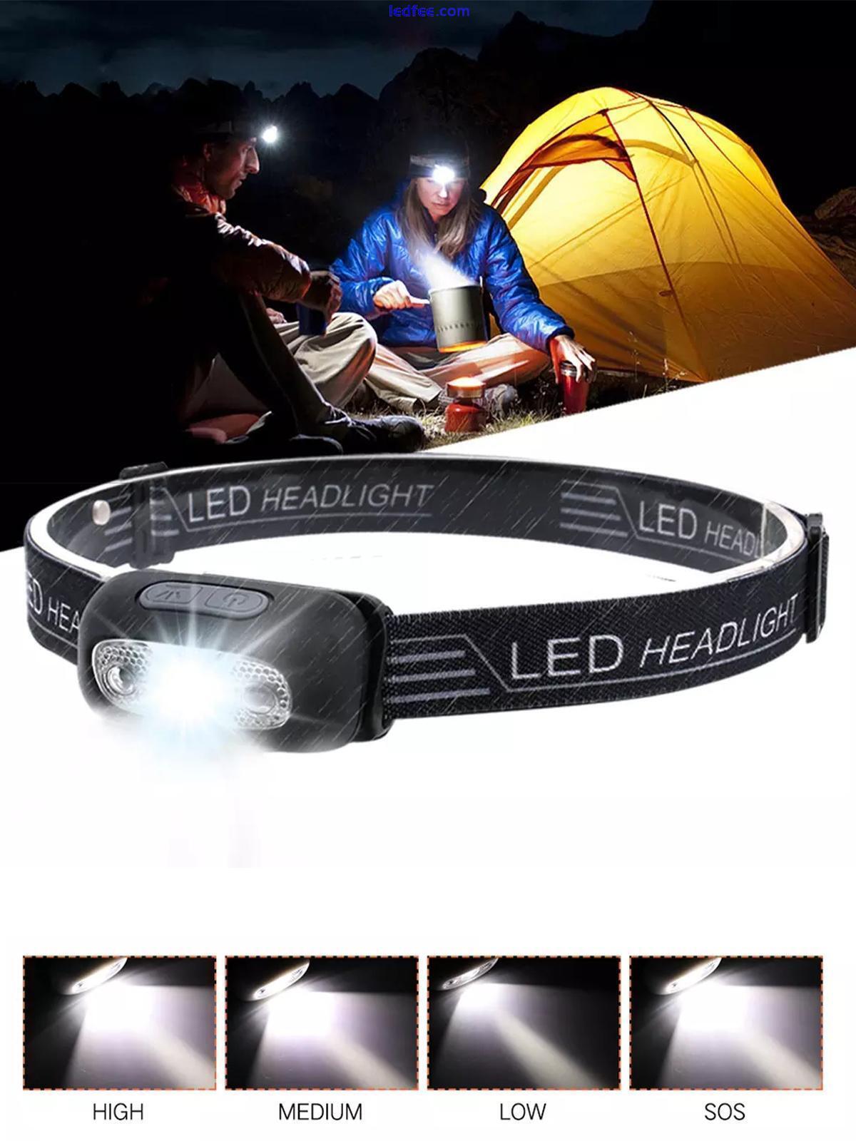 LED Waterproof Headlight Super Bright Head Torch USB Headlamp Camping Fishing *1 0 