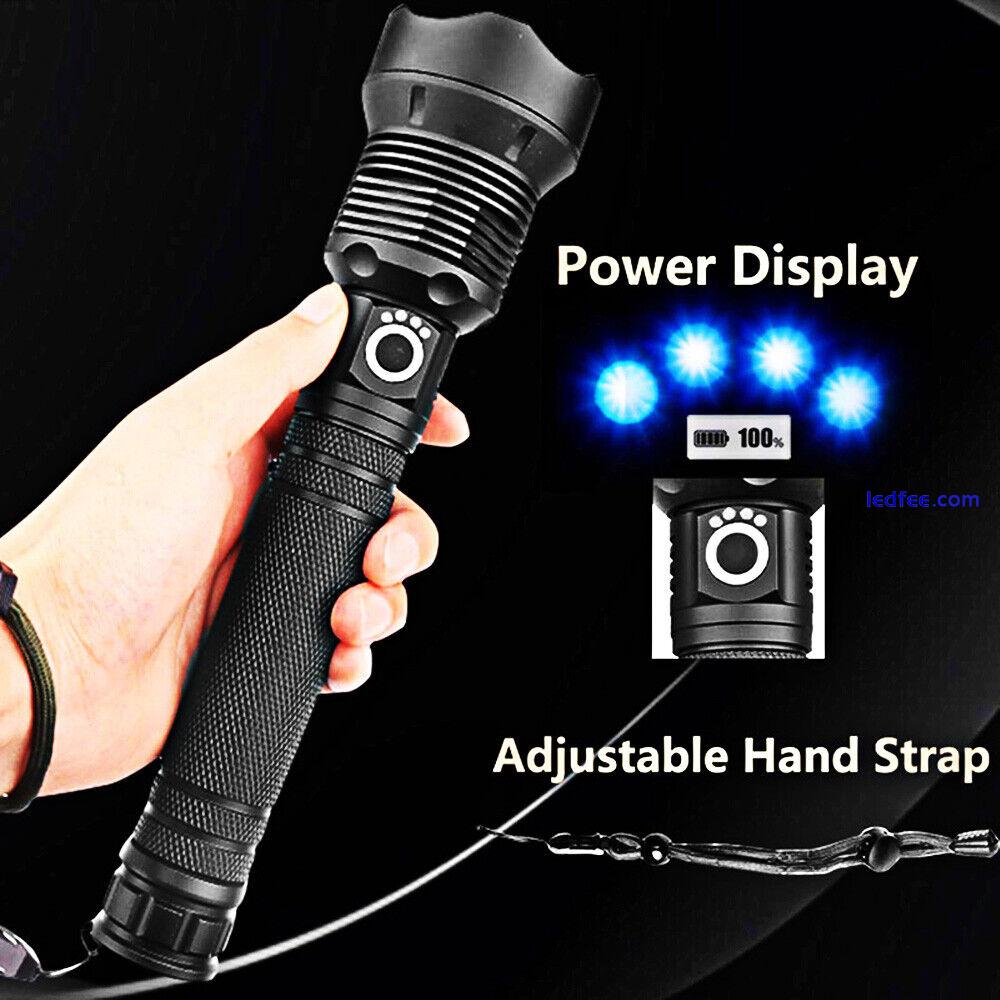 Tactical Flashlight Torch Super Bright Camping LED Zoomable Torch Rechargeable 3 
