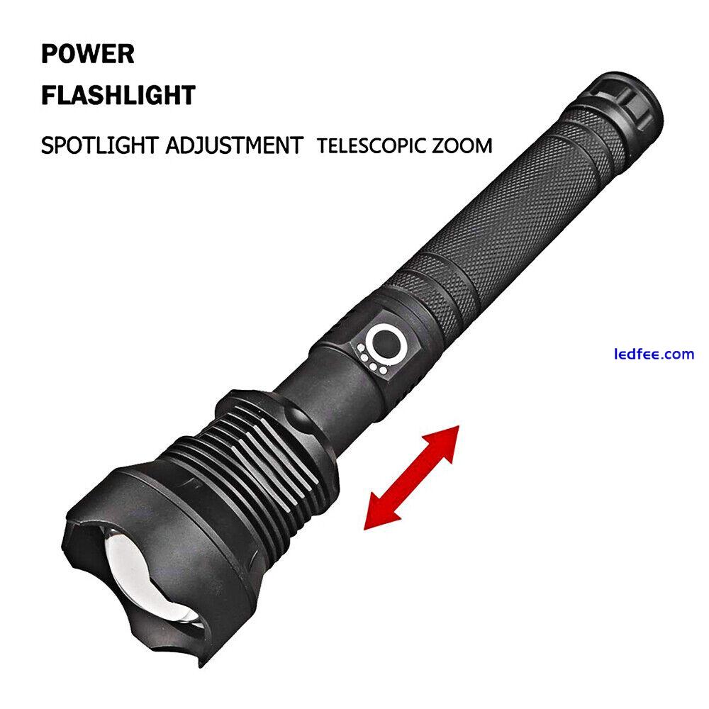 Tactical Flashlight Torch Super Bright Camping LED Zoomable Torch Rechargeable 0 