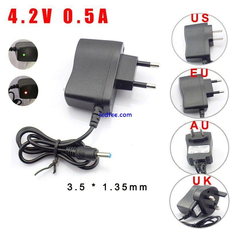 AC DC 4.2V 500MA 18650 battery Wall travel charger plug for LED headlamp torch 5 