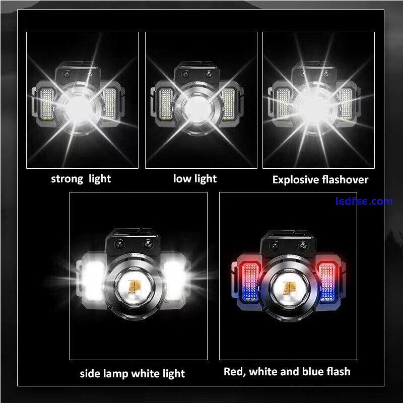 1/2PACK Super Bright LED Headlamp Flashlight USB Rechargeable Head Torch Lamp US 2 