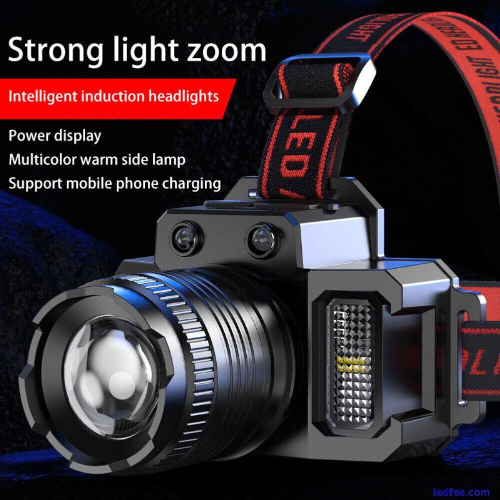 Super Bright LED Headlamp Flashlight USB Rechargeable Headlight Waterproof Lamp 5 