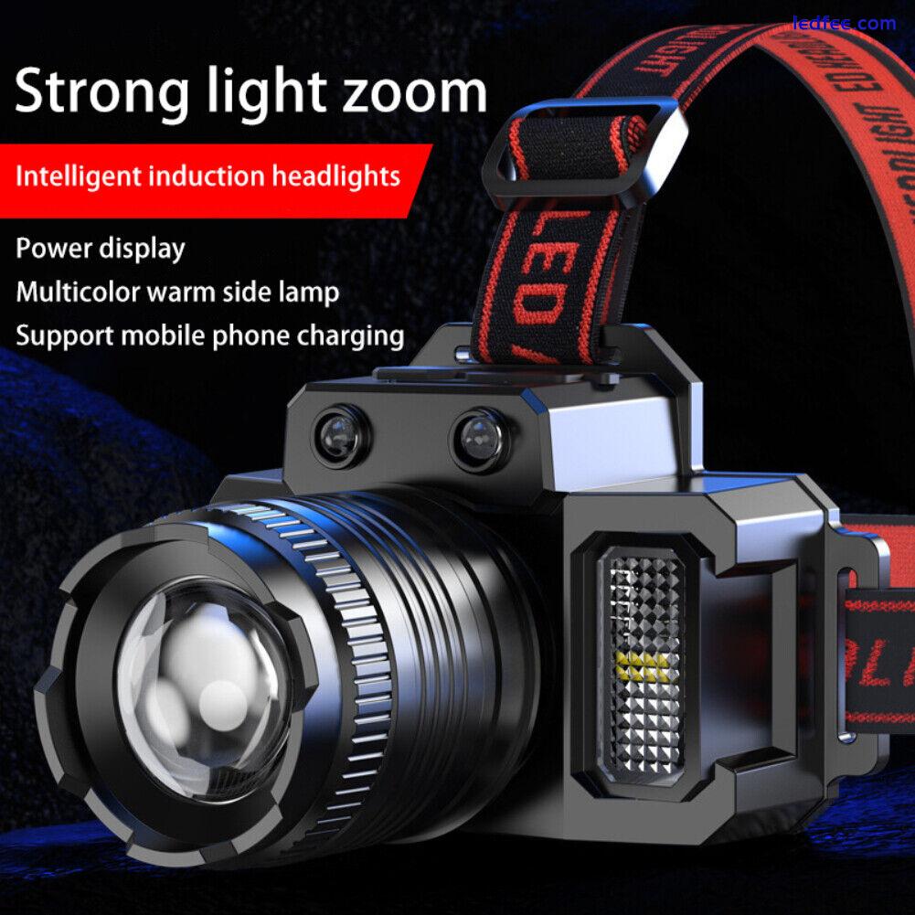 Super Bright LED Headlamp Flashlight USB Rechargeable Headlight Waterproof Lamp 3 