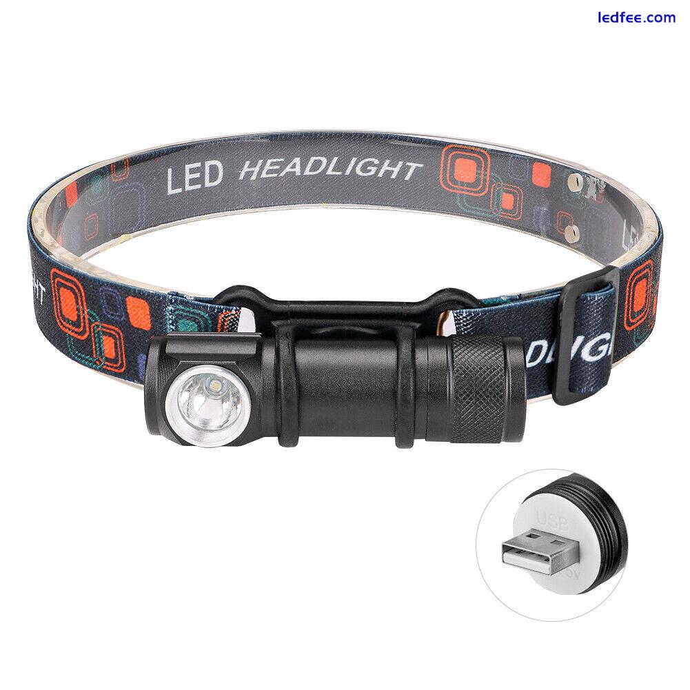 3 Modes USB Rechargeable LED Headlamp Head Torch Flashlight Work Light 2 