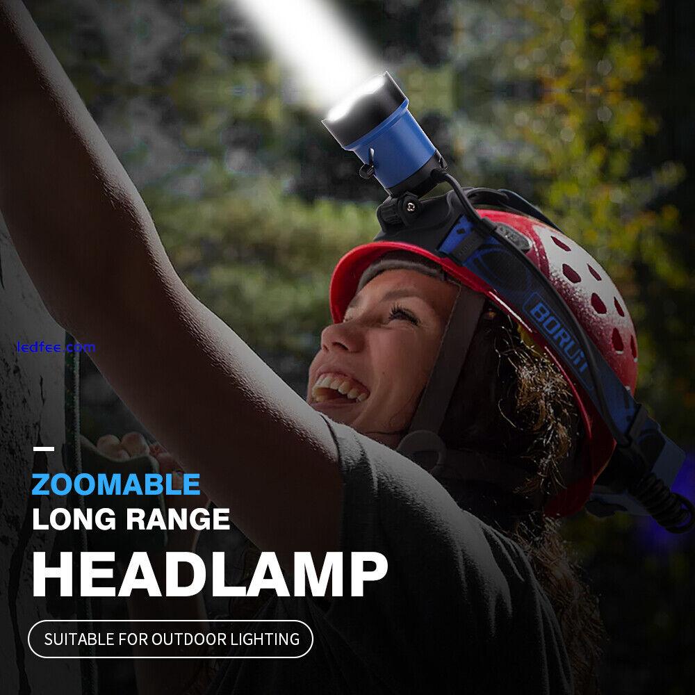 BORUiT LED Head Torch Headlamp Headlight Flashlight Light Lamp Rechargeable 1 
