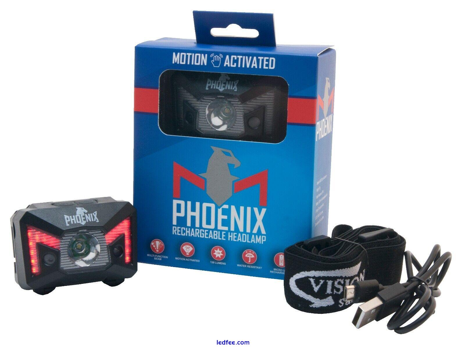 Phoenix Rechargeable Motion Activated LED Headlamp 3 