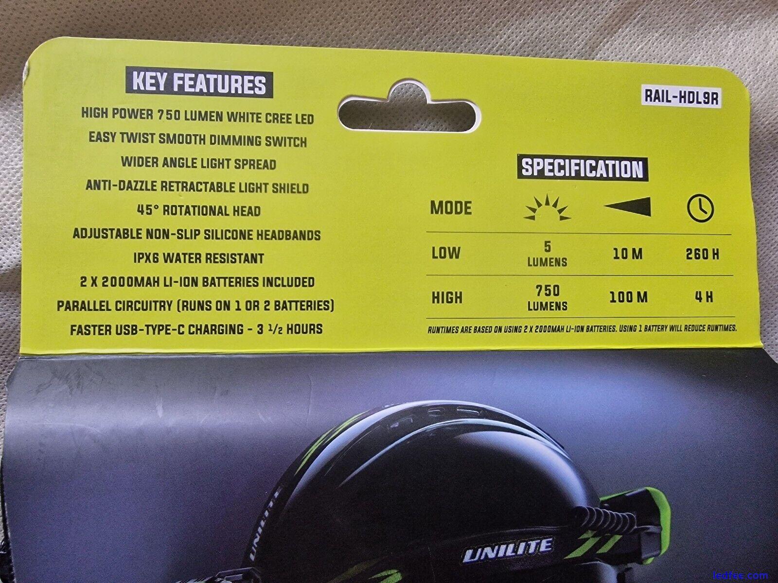 Unilite RAIL-HDL9R LED Dimmable Head Torch 4 