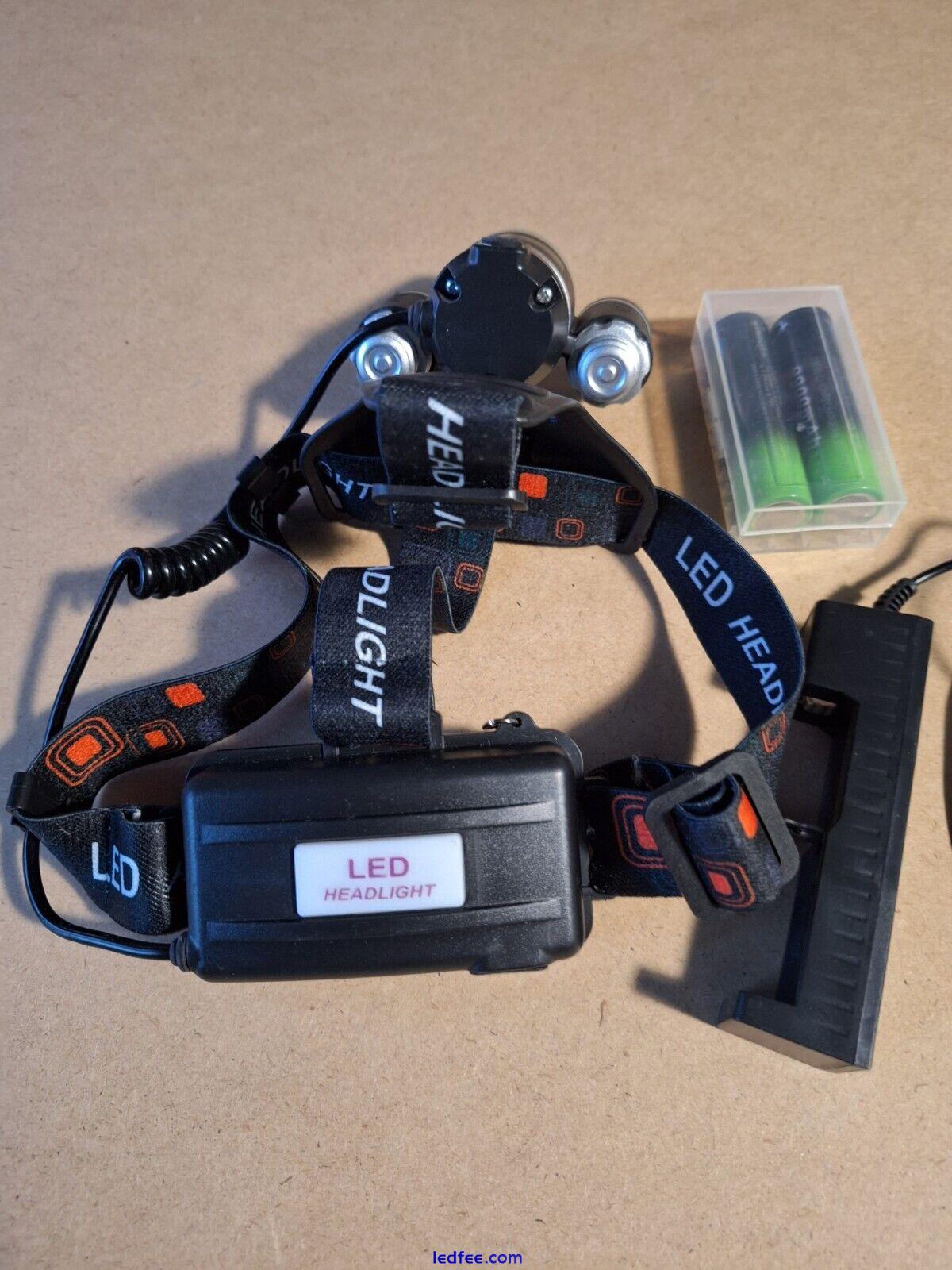 LED Headlight Headlamp with Rechargeable Batteries 1 