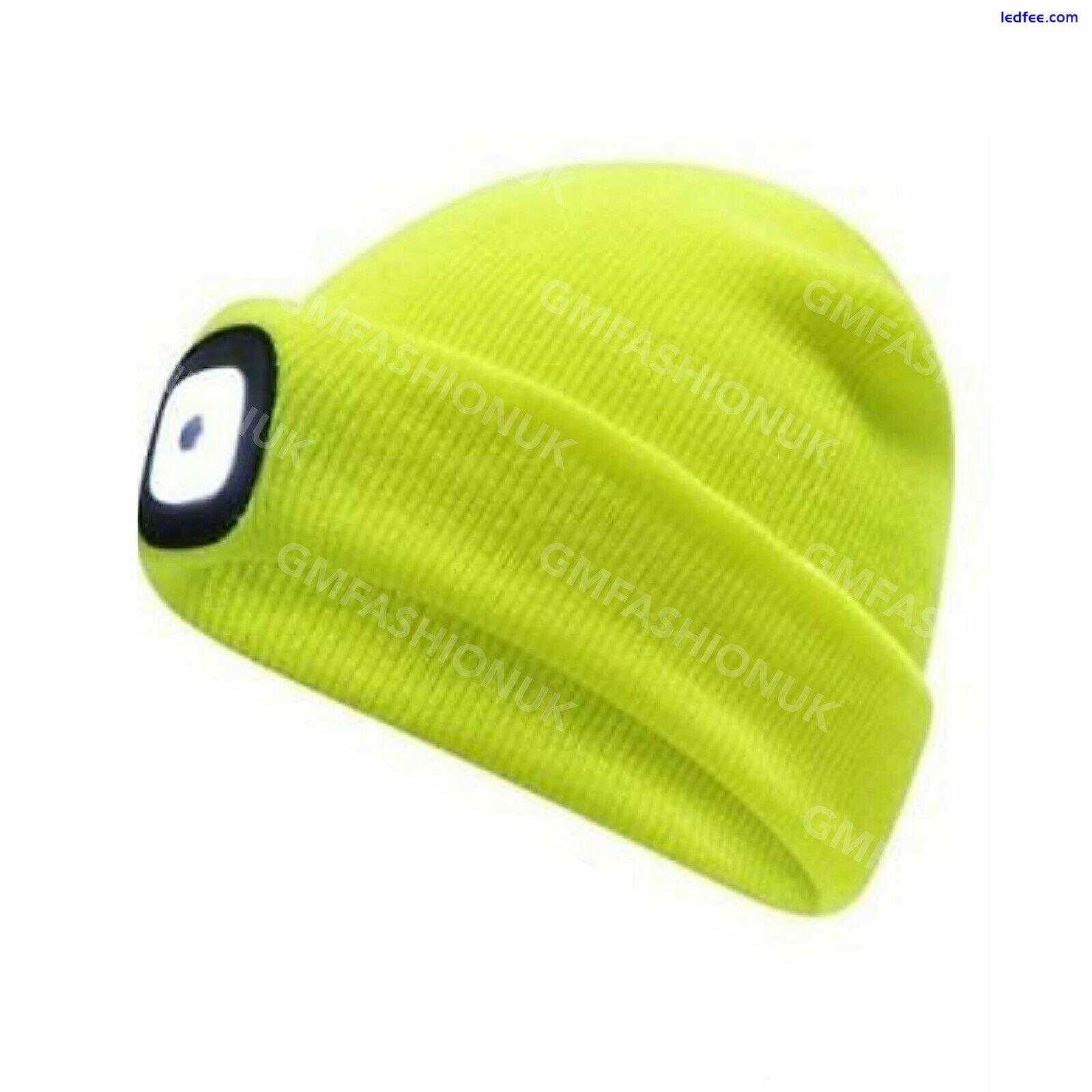 Knitted Wooly Unisex Warm Beanie Hat Led Light Rechargeable USB Head Torch Lamp 3 