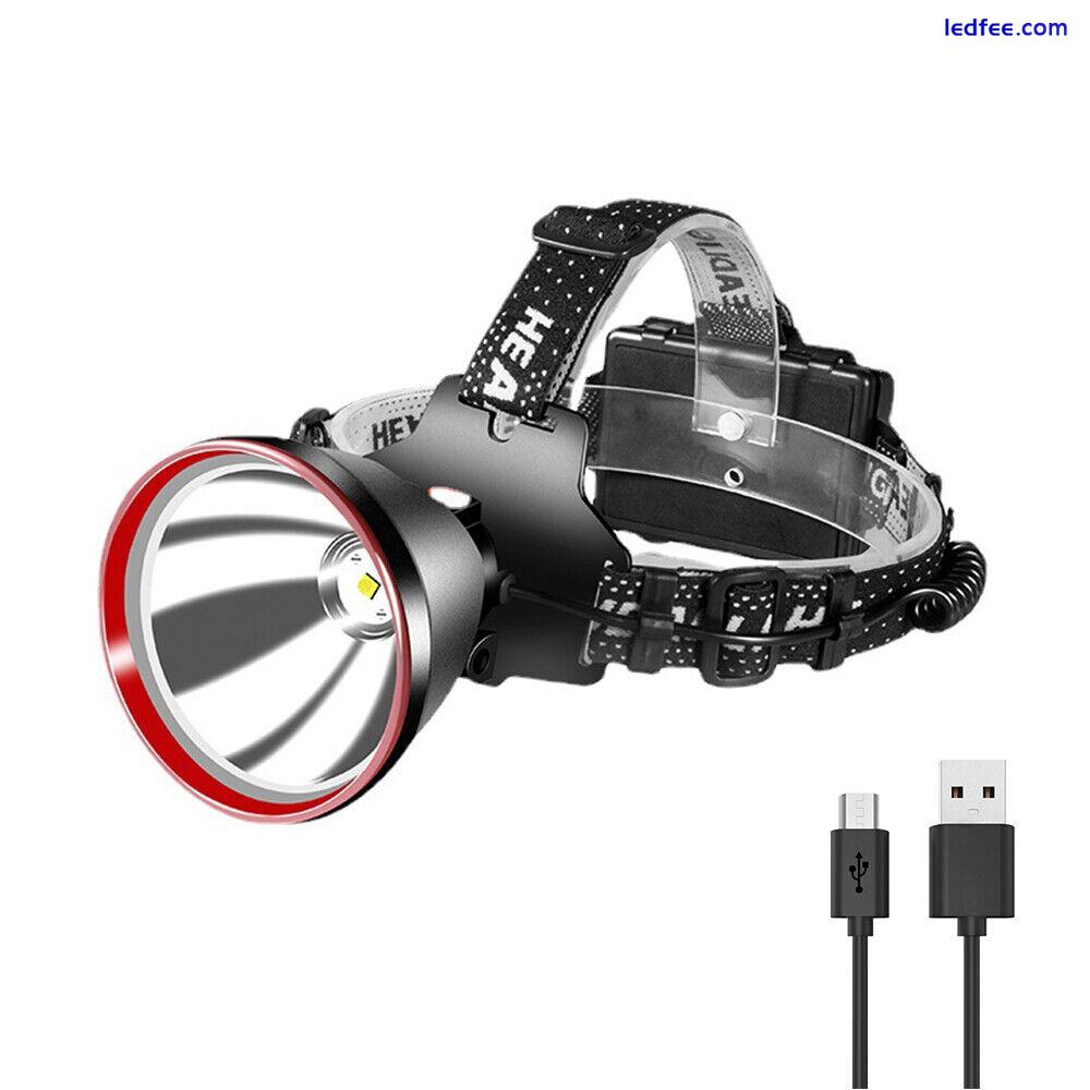 BORUIT Camping Fishing LED Headlight Rechargeable USB 18650 Headlamp Torch 0 