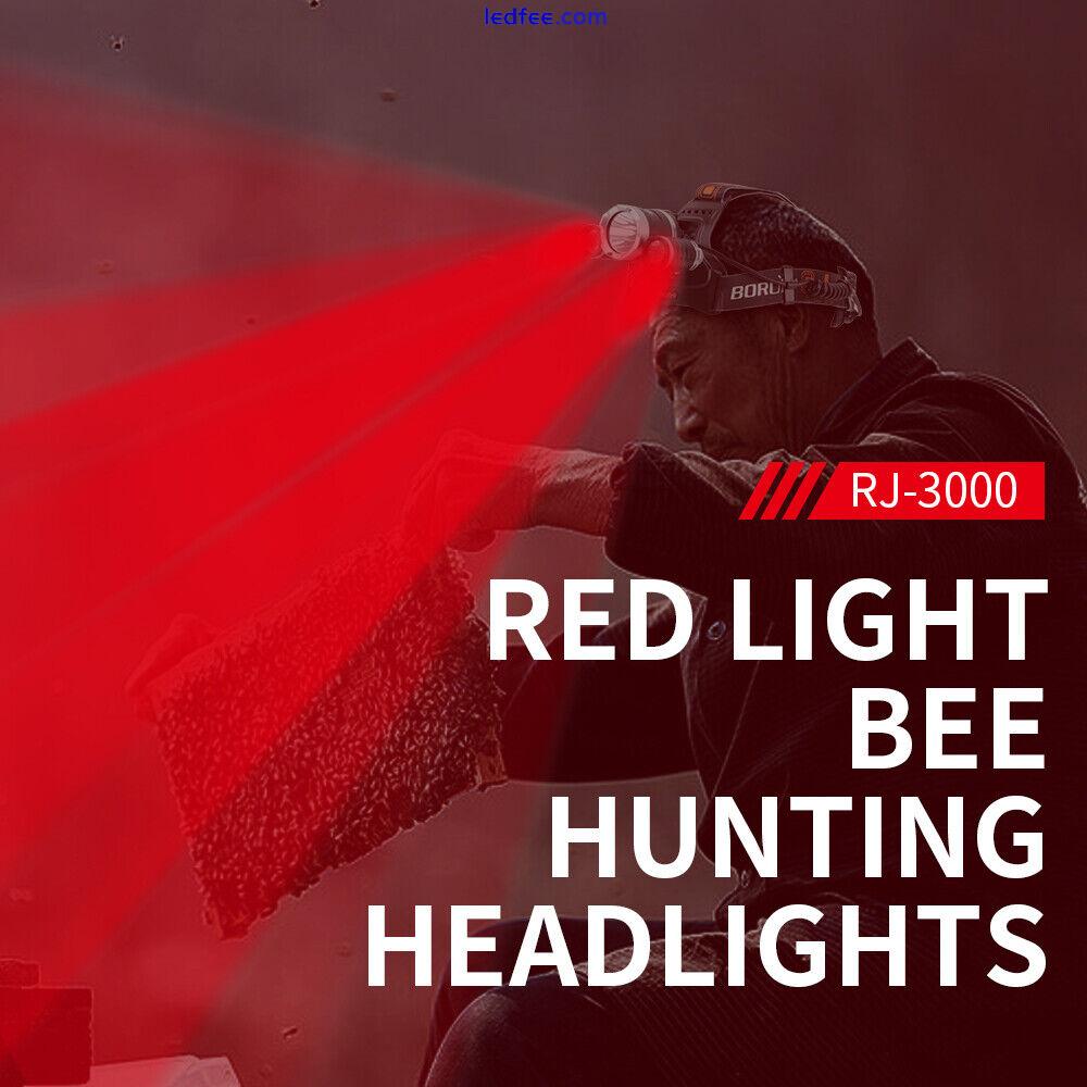 Red/Green/White Head Torch Fishing Headlamp Light Lamp 90000LM LED Headlight 5 