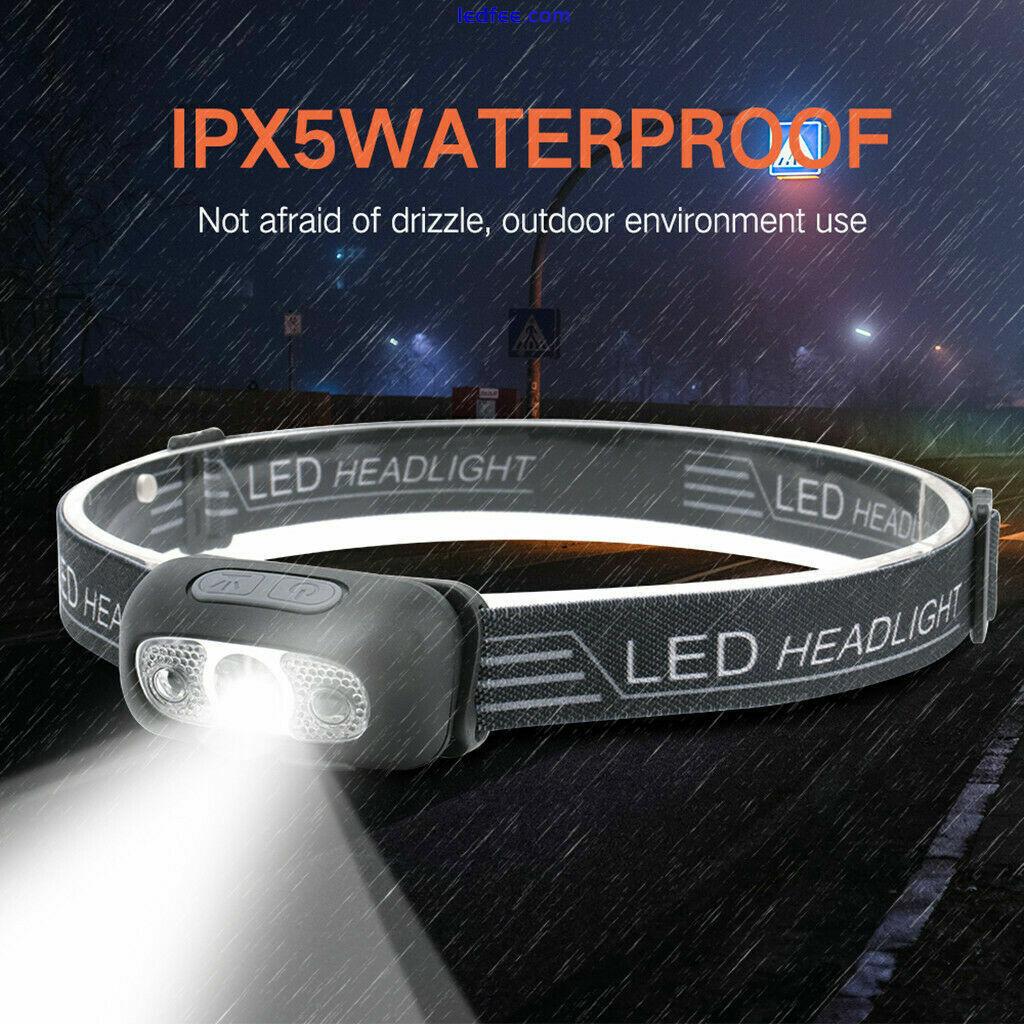 USB Rechargeable LED Headlamp Headlight Flashlight Head Lamp Torch Waterproof 3 