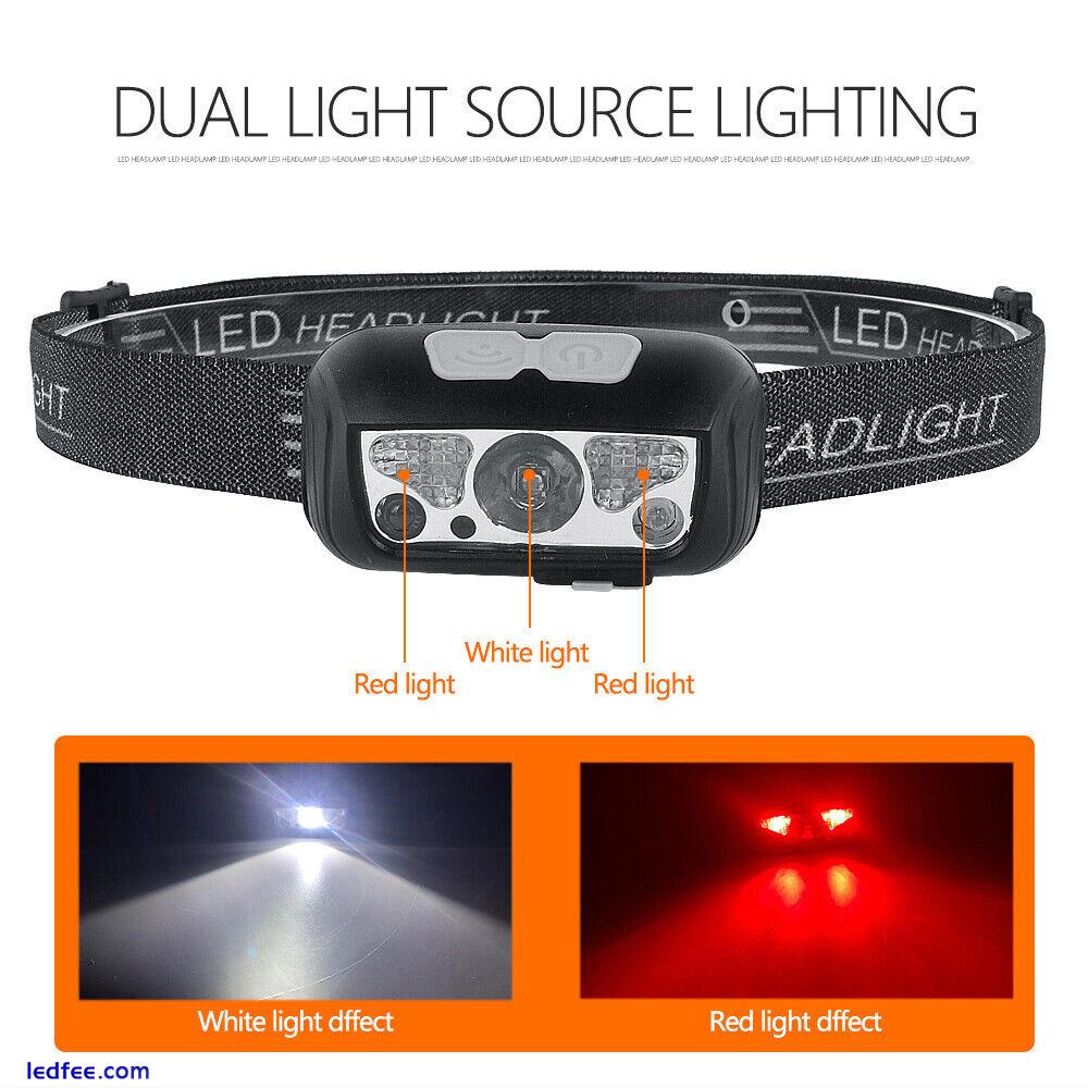 Hiking Light Sensing Headlight Super Bright LED Head Torch Rechargeable Lamp 3 