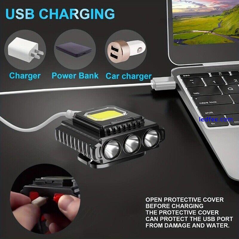 Super Bright LED Headlight USB Rechargeable Torch Head-mounted Flashlight Lamp 5 