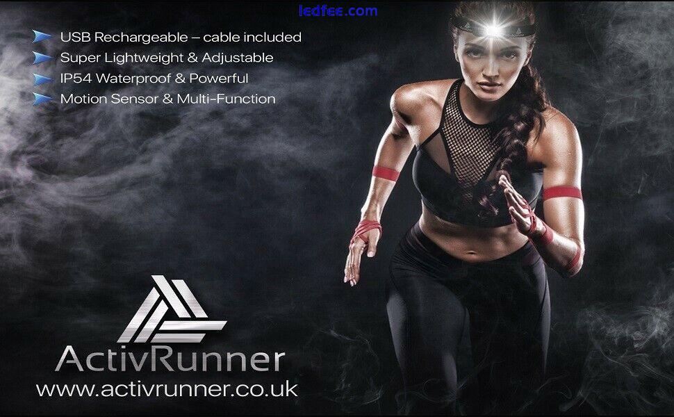 ActivRunner USB Rechargeable Head Torch - ideal for Running, Hiking, Camping 5 