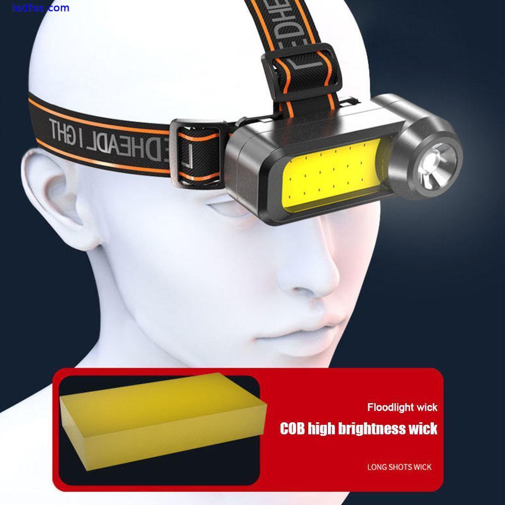 COB LED Head Lamp USB Rechargeable Flashlight Mini Headlight Torch N EW New V5 5 