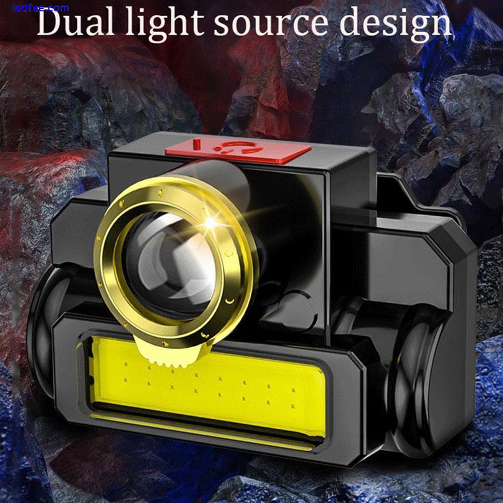 Waterproof LED Headlamp Super Bright Head Torch Rechargeable COB Headlight✨ S4H9 3 