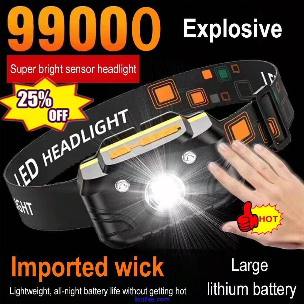 Super Bright USB Rechargeable LED Head Torch Headlight Waterproof Headlamp J5P7 3 