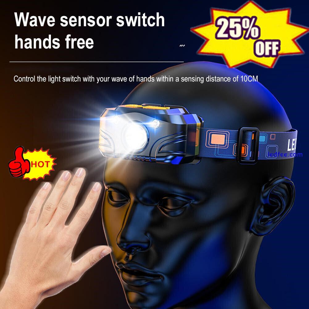 Super Bright USB Rechargeable LED Head Torch Headlight Waterproof Headlamp J5P7 1 