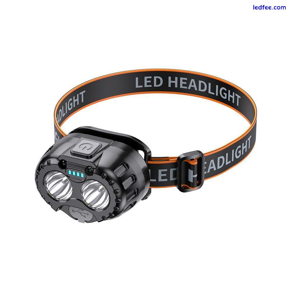 LED Headlight Motion Sensor USB Rechargeable Headlamp Outdoor Camping Lights✨ 1 