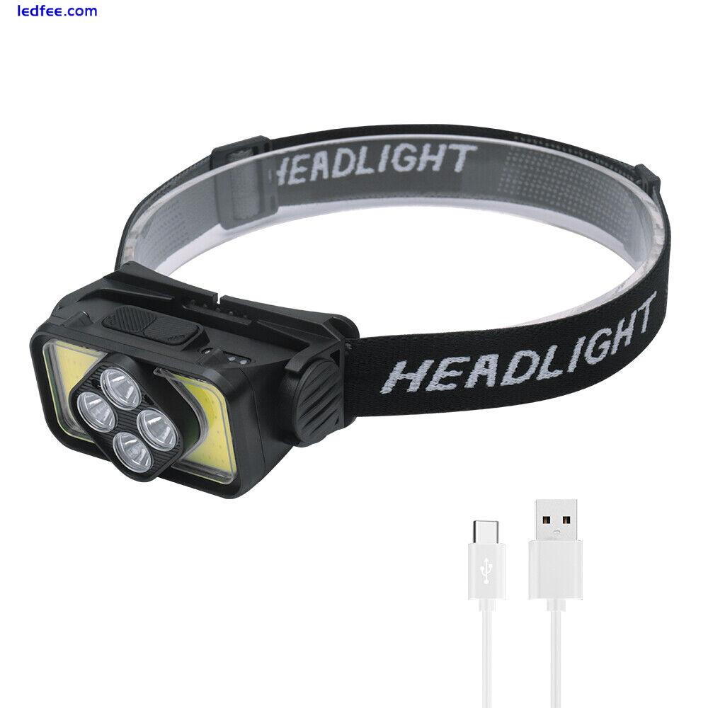 Smart Sensor LED Headlamp Head Torch Headlight Rechargeable Light Lamp Camping 0 