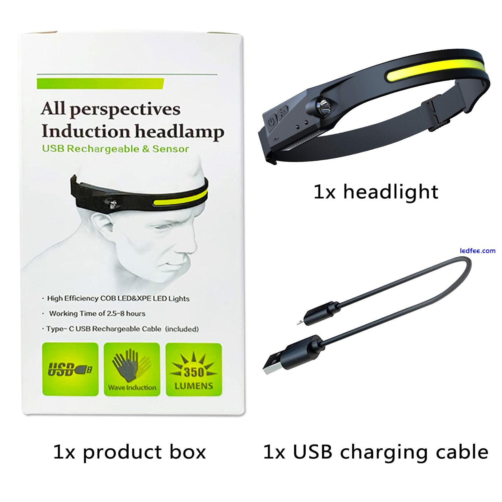 LED Headlamp Flashlight - 350 Lumen USB Rechargeable Headlight for Running 3 