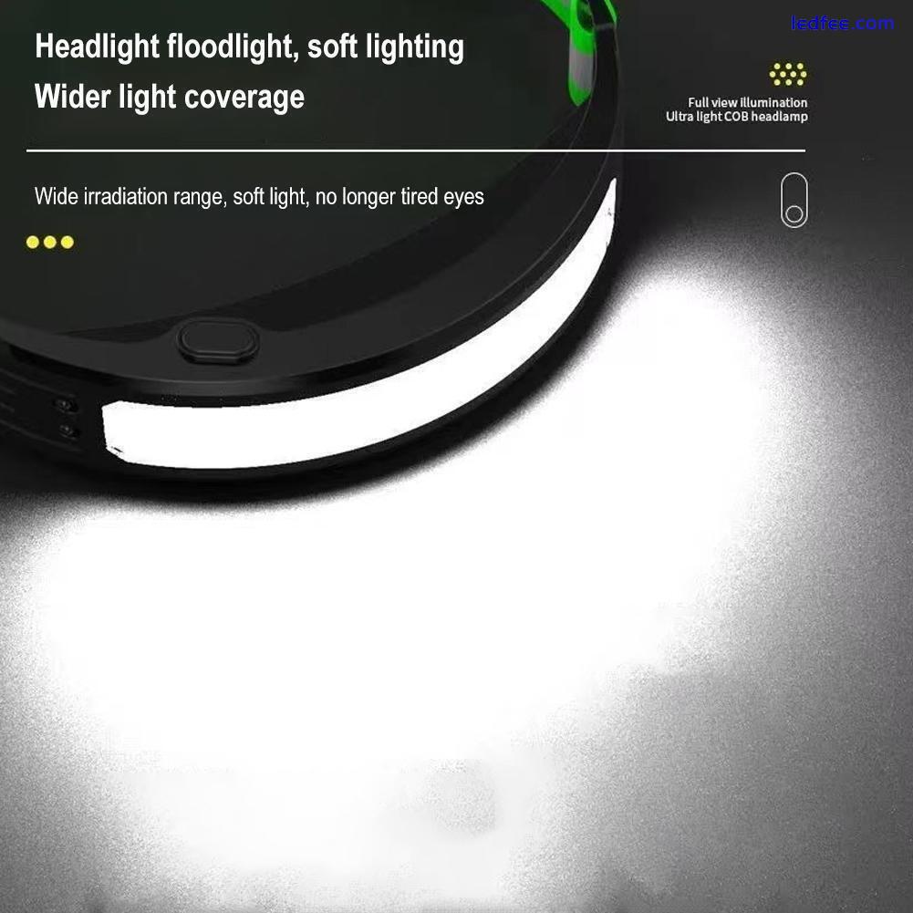 COB LED Headlamp USB-Rechargeable Headlight-Torch Work Bar Lamp Head Band I1U4 4 