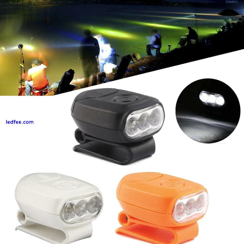 3 LED Cap Mounted Light Clip-on Lamp Hat Head Mini Tent Hiking Outdoor 9CK3 2 