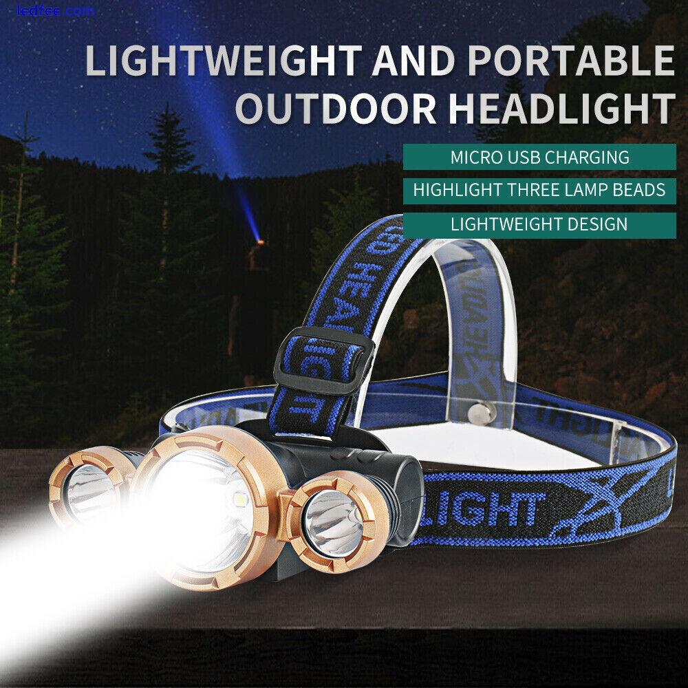 USB Rechargeable LED Headlamp Head Torch Lamp Light Headlight Flashlight Camping 1 
