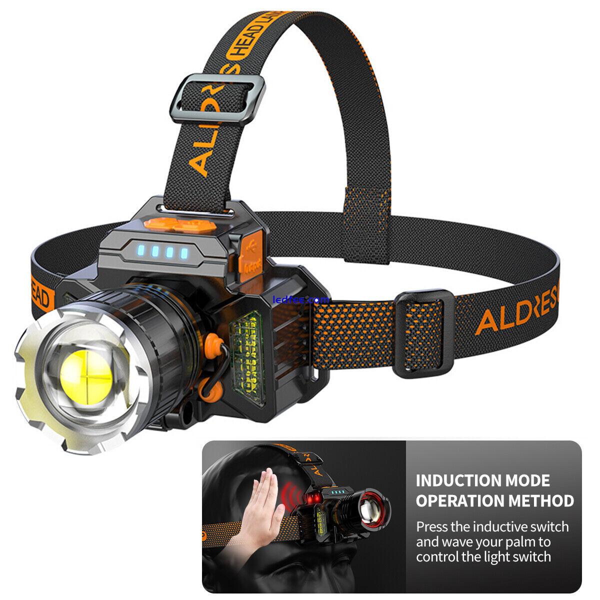 New Super Bright USB Rechargeable Headlamp Waterproof LED Head Torch Headlight 3 