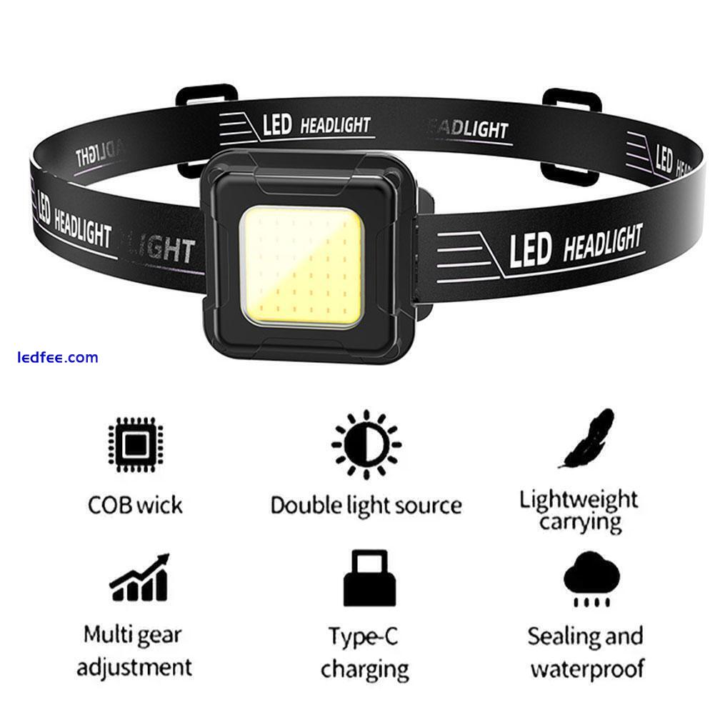 LED Outdoor Headlamp Super Bright via USB Rechargeable Head Mounted N0P3 0 