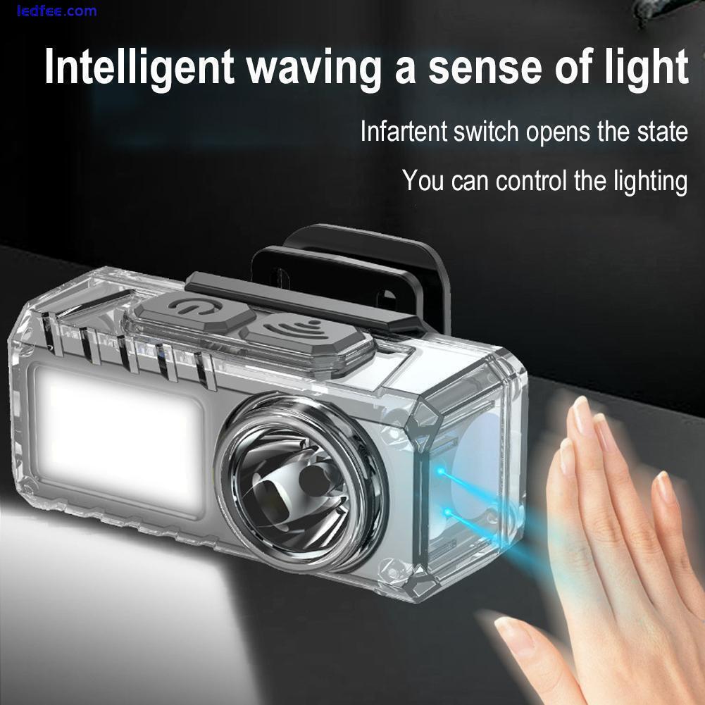 5Mode Camping sensor Headlamp LED Rechargeable Head Torch Lamp Flashlight B0T0 2 