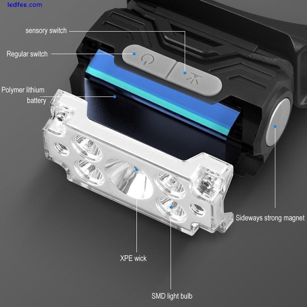 Waterproof LED Head Torch Headlight USB Rechargeable Headlamp 2024 I5D2 4 
