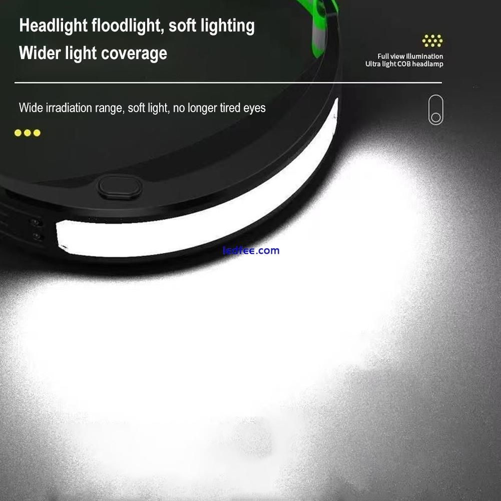 COB LED Headlamp USB-Rechargeable Headlight-Torch Work Bar Light Lamp Head D6E7 4 
