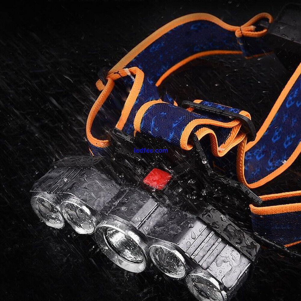 GF1 20000lm Outdoor Waterproof Five LEDs Head Lamp USB Charging Camping Runnin X 5 