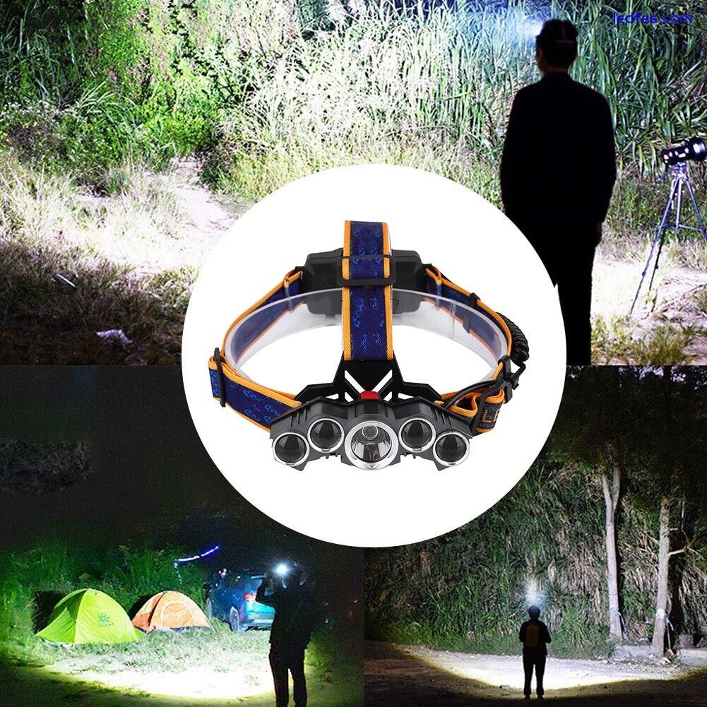 GF1 20000lm Outdoor Waterproof Five LEDs Head Lamp USB Charging Camping Runnin X 1 