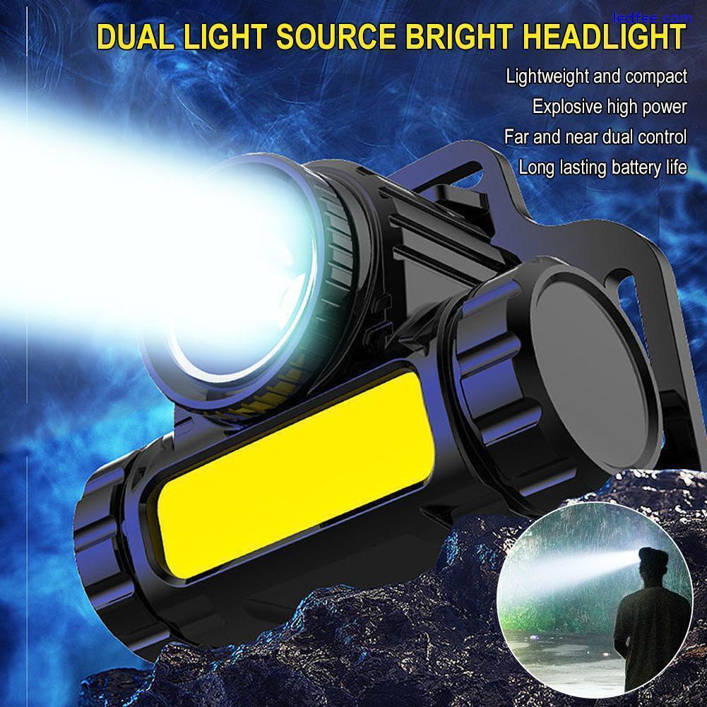 New Waterproof COB Headlamp Night LED Head Torch Headlight Rechargeable G5I9 3 
