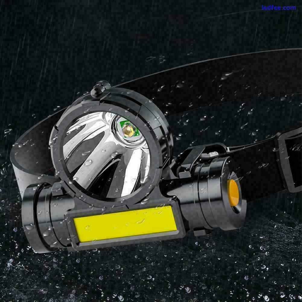 USB Rechargeable Waterproof COB LED Headlamp Headlight Light new A5J0 1 