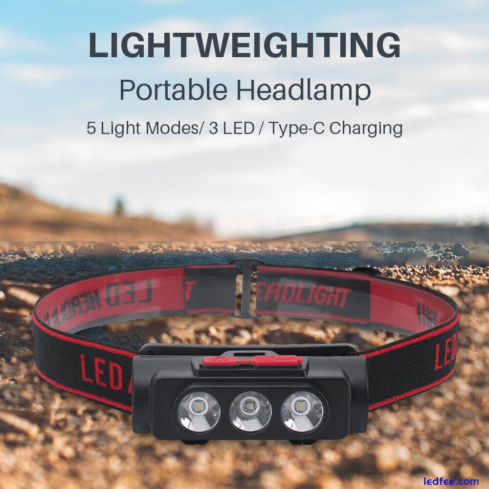 BORUIT Fishing Camping Headlight Flashlight LED Rechargeable Head Lamp 18650 2 