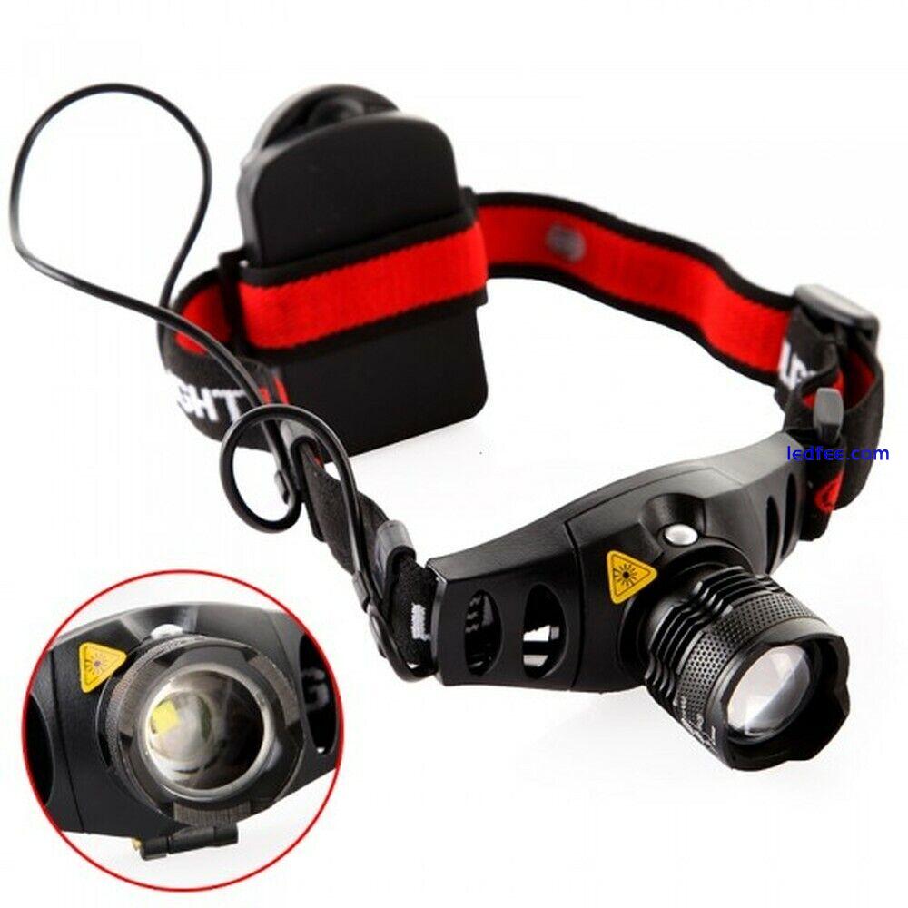 LED Zoomable Headlight Headlamp Head Torch Flashing Lamp For Camping Fishing 3 