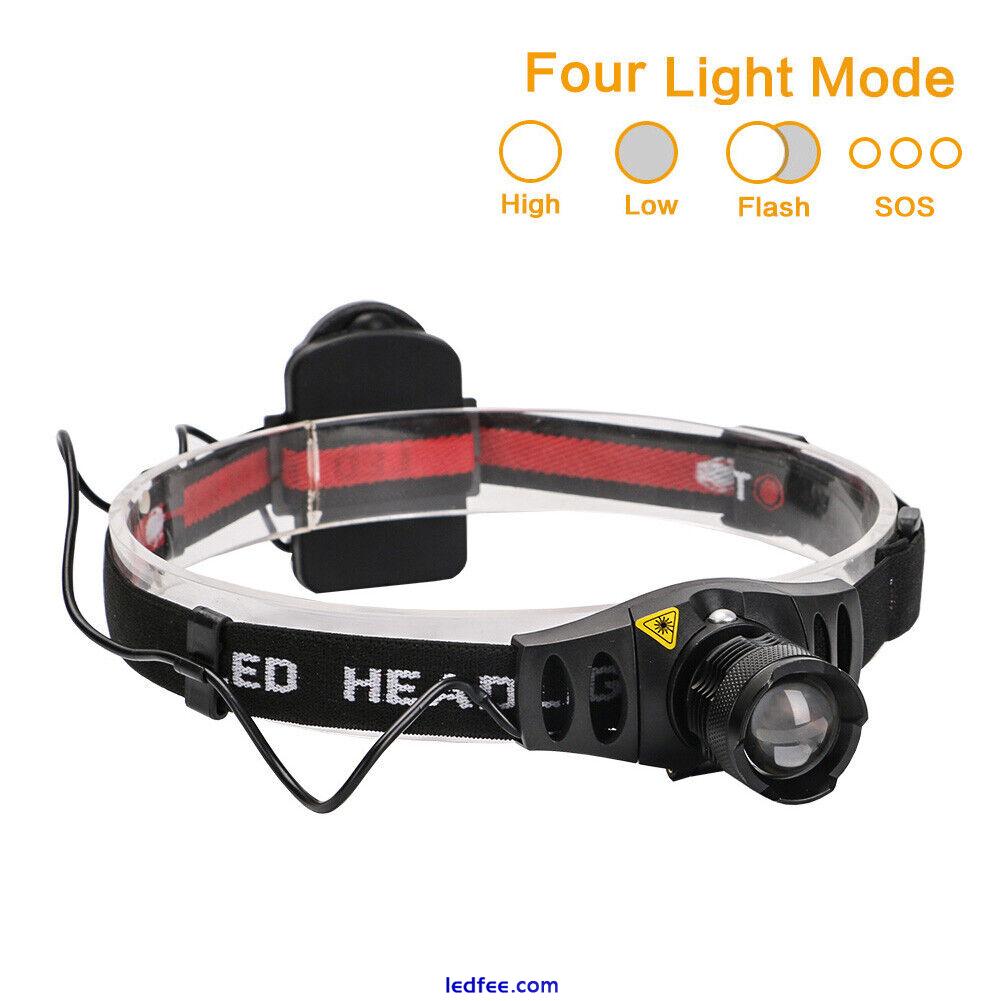 LED Zoomable Headlight Headlamp Head Torch Flashing Lamp For Camping Fishing 0 