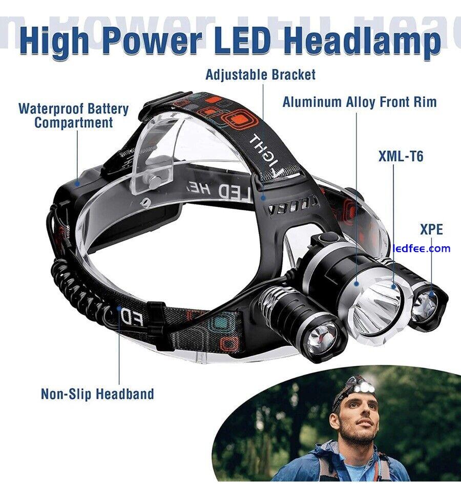 Rechargeable LED Headlamp, 10000 Lumens 1 