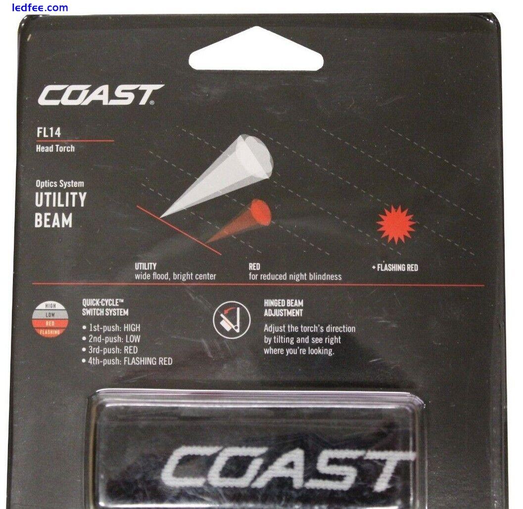 Coast Head Torch 39 Lumens  30m Range Four Mode Button Switch Red And White FL14 0 