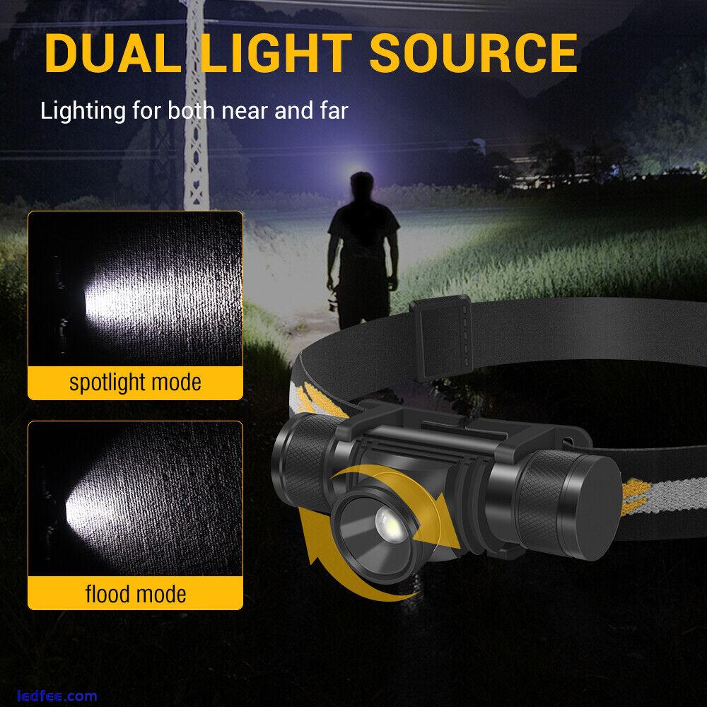 BORUIT Zoom Rechargeable Headlights Camping Hiking LED Lights Wholesale Headlamp 5 